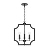 Courtney 16"W x 18.50"H 4-Light Foyer Lantern Pendant in Matte Black (AA1037MB)
