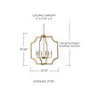 Lesley 28" W x 30.5" H 6-Light Foyer Pendant in Aged Brass   (526161AD)