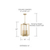 Blake 14"W x 22"H 4-Light Foyer in Aged Brass (549641AD)