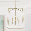 Thea 22" W x 27.5" H 4-Light Lantern Foyer Pendant in Aged Brass  (537643AD)