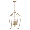 Grady 15.75"W x 25.5"H 4-Light Foyer Pendant Lantern in Matte Brass (550641MA)