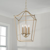 Grady 15.75"W x 25.5"H 4-Light Foyer Pendant Lantern in Matte Brass (550641MA)