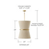 Cecilia 20" W x 28" H 6-Light Tapered String Foyer Pendant in Bleached Natural Rope and Patinaed Brass   (541261NP)
