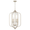 Breigh 18" W x 32" H 4-Light Foyer in Brushed Champagne with Acrylic Column and Bobeches (544841BS)