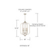 Breigh 18" W x 32" H 4-Light Foyer in Brushed Champagne with Acrylic Column and Bobeches (544841BS)