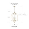 Ophelia 18" W x 30.5" H 6-Light Foyer Pendant in Winter Gold   (538761WG)