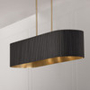 Donovan 44.25" W x 9" H 5-Light Linear Chandelier in in Matte Brass and Handcrafted Fluted Mango Wood in Black Stain (850751KR)