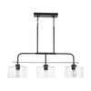 Jake 36" W x 12" H x 9" E 3-Light Linear in Matte Black with Clear Seeded Glass Shades (838435MB)