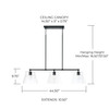Baker 44.5" W x 10" H 3-Light Linear in Matte Black with Clear Seeded Glass (846931MB)