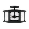 Walton 16" W x 10.5" H Outdoor 3-Light Flush-Mount in Black with Clear Glass (946632BK)