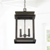Bolton 12" W x 20" H 2-Light Antiqued Glass Outdoor Hanging Lantern in Oiled Bronze (936823OZ)
