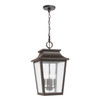 Chandler 12"W x 21"H 4-Light Outdoor Tapered Hanging Lantern in Oiled Bronze with Ripple Glass (953344OZ)