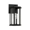 Walton 8" W x 13" H Outdoor 1-Light Small Wall Lantern in Black with Clear Glass (946611BK)