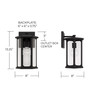 Walton 8" W x 13" H Outdoor 1-Light Small Wall Lantern in Black with Clear Glass (946611BK)