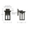 Barrett 7"W x 12"H 1-Light Outdoor Wall Lantern in Oiled Bronze with Antiqued Glass  (943811OZ)