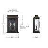 Bolton 9"W x 14"H 2-Light Antiqued Glass Outdoor Wall Lantern in Oiled Bronze (936822OZ)