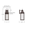 Bradford 6" W x 17" H Outdoor 1-Light Night Sky Small Wall Lantern in Oiled Bronze with Clear Glass (946411OZ-GL)