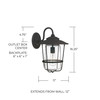 Creekside 11"W x 16"H 1-Light Clear Seeded Glass Outdoor Wall Lantern in Black (9602BK)