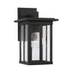 Barrett 7"W x 12"H 1-Light Outdoor Wall Lantern in Black with Antiqued Glass  (943811BK)