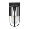 Corbin 6"W x 12"H 1-Light Outdoor Wall Mount in Black with Clear Glass Shade (934211BK)
