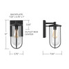 Corbin 6"W x 12"H 1-Light Outdoor Wall Mount in Black with Clear Glass Shade (934211BK)