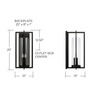 Kent 12"W x 25"H 3-Light Outdoor Wall Lantern in Black with Clear Glass Cylinder (948231BK)