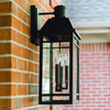 Braden 13"W x 23"H 3-Light Clear Glass Outdoor Wall Lantern in Black  (927131BK)