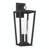 Elliott 9.25"W x 23.75"H 3-Light Outdoor Wall Lantern in Black with Clear Glass Cylinder (948131BK)
