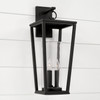 Elliott 9.25"W x 23.75"H 3-Light Outdoor Wall Lantern in Black with Clear Glass Cylinder (948131BK)