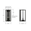 Kent 9.5"W x 20"H 2-Light Outdoor Wall Lantern in Black with Clear Glass Cylinder (948221BK)