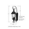 Carriage House 9"W x 27"H 2-Light Outdoor Wall Lantern in Black with Clear Beveled Glass  (9722BK)