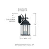 Main Street 9"W x 19"H 3-Light Antiqued Glass Outdoor Wall Lantern in Black (9834BK)