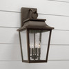 Chandler 13"W x 24"H 4-Light Outdoor Tapered Wall Lantern in Oiled Bronze with Ripple Glass (953341OZ)