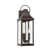 Bradford 8" W x 24" H Outdoor 3-Light Large Wall Lantern in Oiled Bronze with Clear Glass (946431OZ)