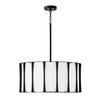 Bodie 24.5"W x 11"H 4-Light Pendant in Matte Black with White Fabric Shade (344641MB)