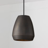 Della 16" W x 15" H 1-Light Handcrafted Terracotta Pendant in Umber and Matte Black (354211UR)