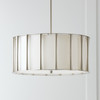 Bodie 24.5" W x 11" H 4-Light Pendant in Brushed Nickel with White Fabric Shade with Frosted Acrylic Diffuser (344641BN)