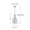Rabun 12" W x 21.5" H 1-Light Teardrop Stone Seeded Glass Pendant in Brushed Nickel (333813BN-472)