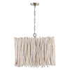 Cara 25" W x 21" H 4-Light Natural White Washed Eucalyptus Branch Drum Pendant in Brushed Pewter   (340241PP)