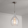 Rabun 12" W x 21.5" H 1-Light Teardrop Clear Seeded Glass Pendant in Polished Pewter (333813PP-471)