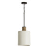 Destin 11.5" W x 16.5" H 1-Light Cylinder Pendant in Pewter with Soft White Ceramic Shade and Natural Jute Rope Accent (340611PW)