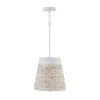 Tallulah 12" W x 12" H 1-Light Small Pendant in White Chalk Wash made with Handcrafted Mango Wood and Water Hyacinth  (343911HW)