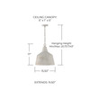 Quarry 15.50"W x 17"H Quarry 1-Light Tapered Metal Pendant in Stucco (335311SC)