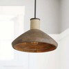 Jacob 18" W x 11" H 1-Light Pendant in Grey Wash and Grey Iron with Hand-Wrapped Natural Jute   (340313YG)