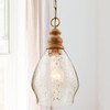 Jaye 8.5" W x 16" H 1-Light Pendant with Light Wood Finial in Patinaed Brass (330413LW)