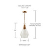 Jaye 8.5" W x 16" H 1-Light Pendant with Light Wood Finial in Patinaed Brass (330413LW)
