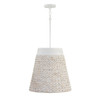 Tallulah 18" W x 18" H 4-Light Medium Pendant in White Chalk Wash made with Handcrafted Mango Wood and Water Hyacinth  (343941HW)