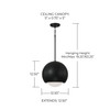 Capital Lighting Dolby 1-Light Pendant (351611BI)