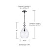 Brentwood 9.75"W x 18"H 1-Light Pendant in Matte Black with Clear Teardrop Water Glass (349012MB)