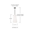 Averitt 10.5" W x 18.5" H 1-Light Pendant in Matte Black with Tapered Soft White Glass (355211MB)